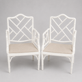 Faux White Bamboo Armchairs