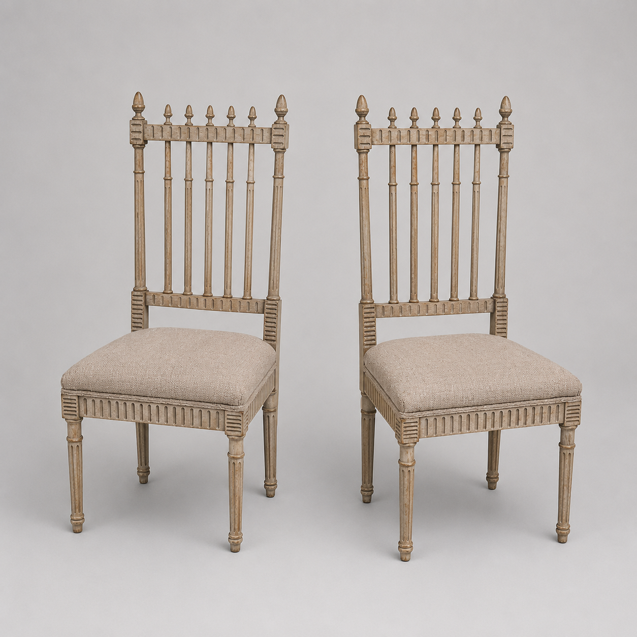 Pair of Oak Side Chairs