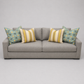Deep Seat Sofa in Nubby Gray Blue Wool