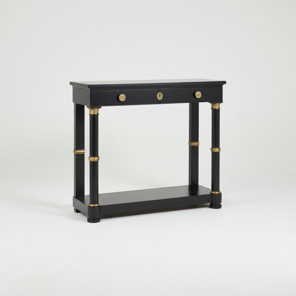 Empire Ebonised Console, Marble Top