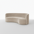 Bubbly Curved Sofa in Silvery Strie Velvet