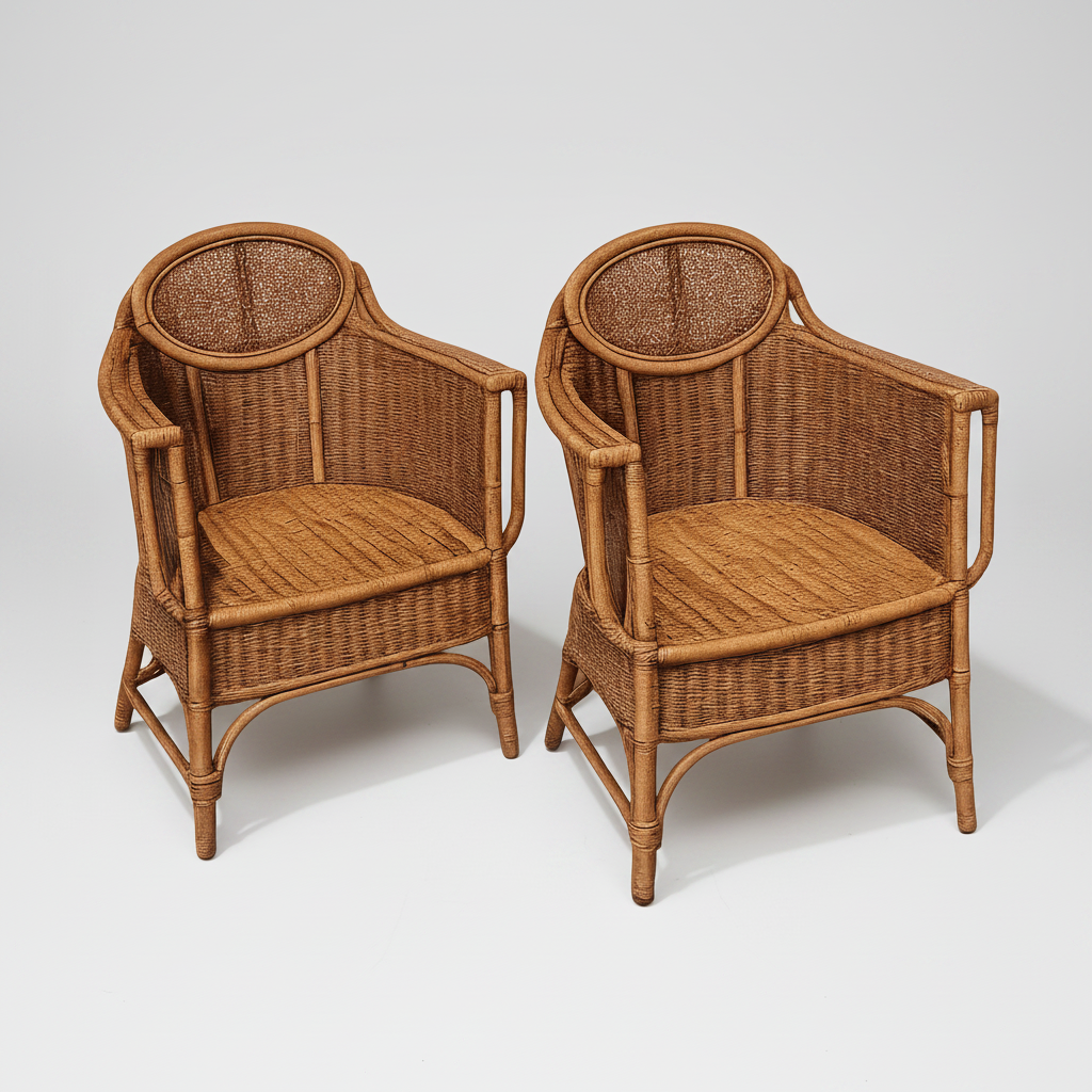 Wicker Library Arm Chairs