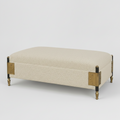 Gemma Bench in Sand Ripple + Polished Brass Hardware