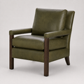 Green Leather Chair with Nailheads