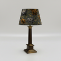Antique Column Table Lamp with Floral Shade