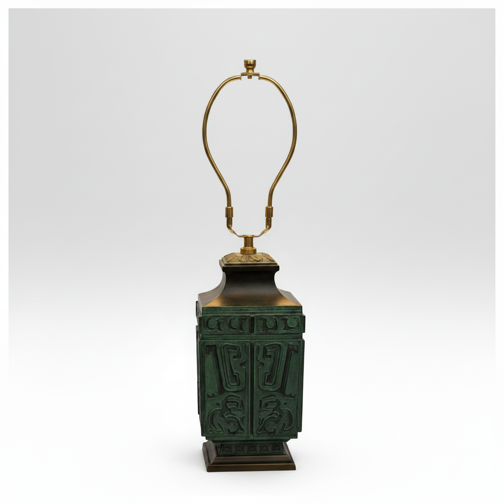 Pair of Bronze Asian Lamps