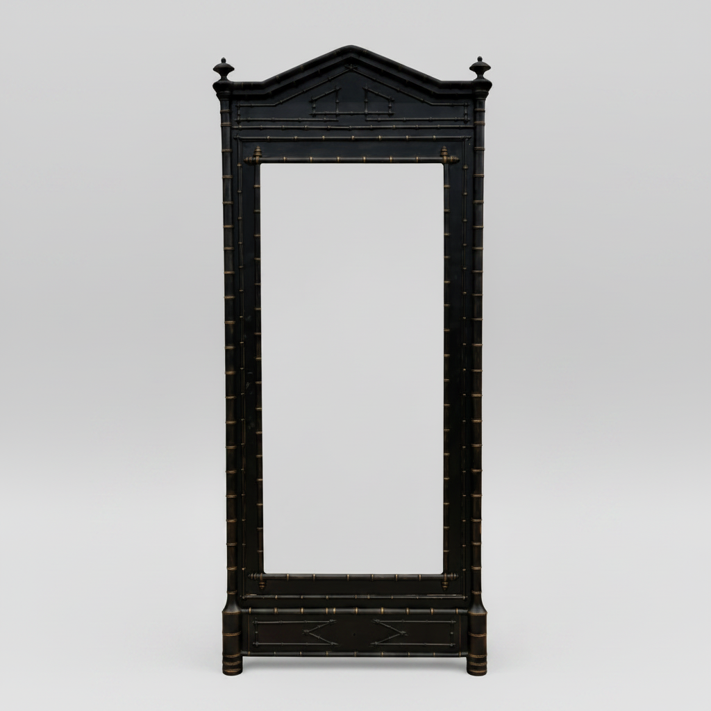 Faux Bamboo Mirrored Vitrine