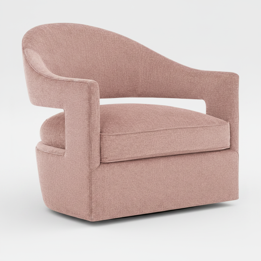 Float Back Swivel Chair in Rose
