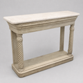 Antique Carved Console in Cream + Marble Top
