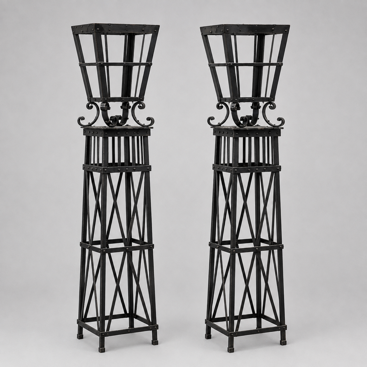 Pair of Wrought Iron Gate Posts