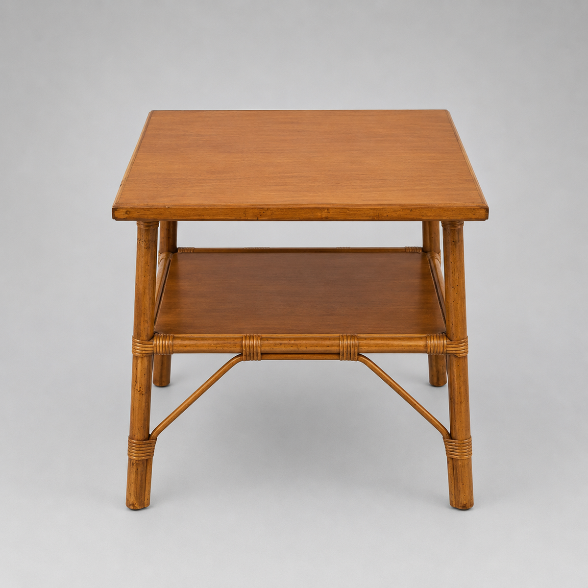 Wicker and Wood Square Table