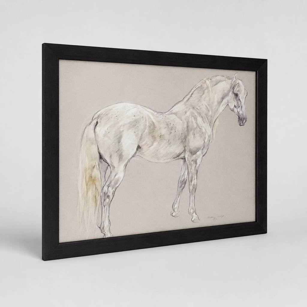 Framed Painting of Horses by Leslie Charlotte Bennison, 1900's