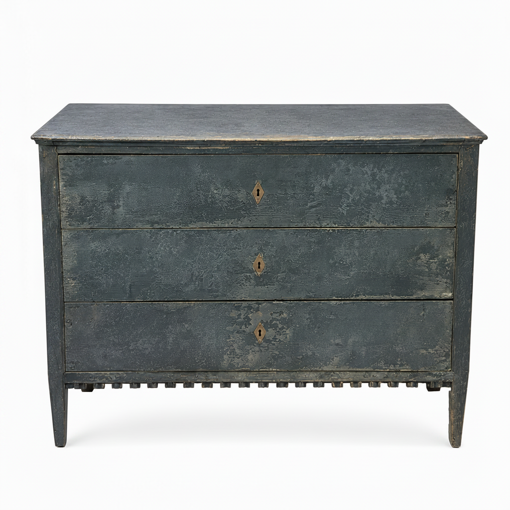 Painted Black Spanish Chest Circa 1820