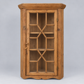 Pine and Glass Corner Cabinet