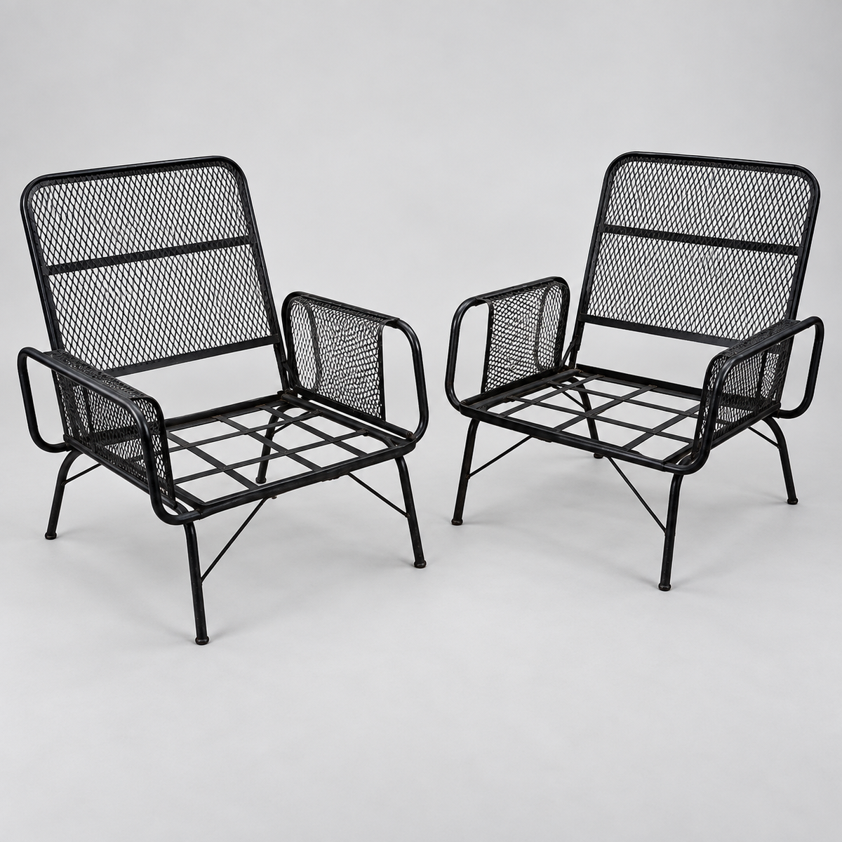 Pair of Mid 50's Metal Arm Chairs