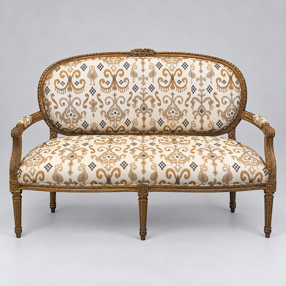 Ikat Embroidered Settee
