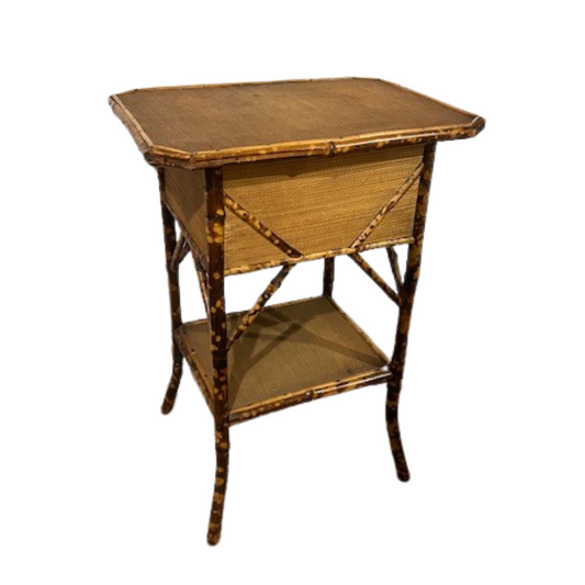 2 Tier Bamboo Table, 1920's