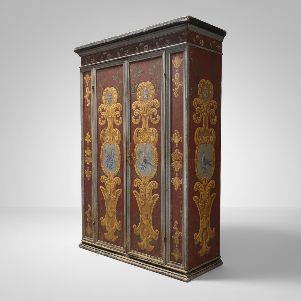 Antique Painted Armoire, Italy