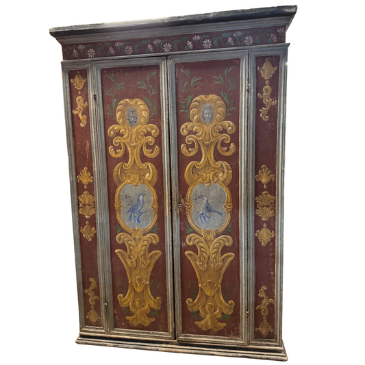 Antique Painted Armoire, Italy