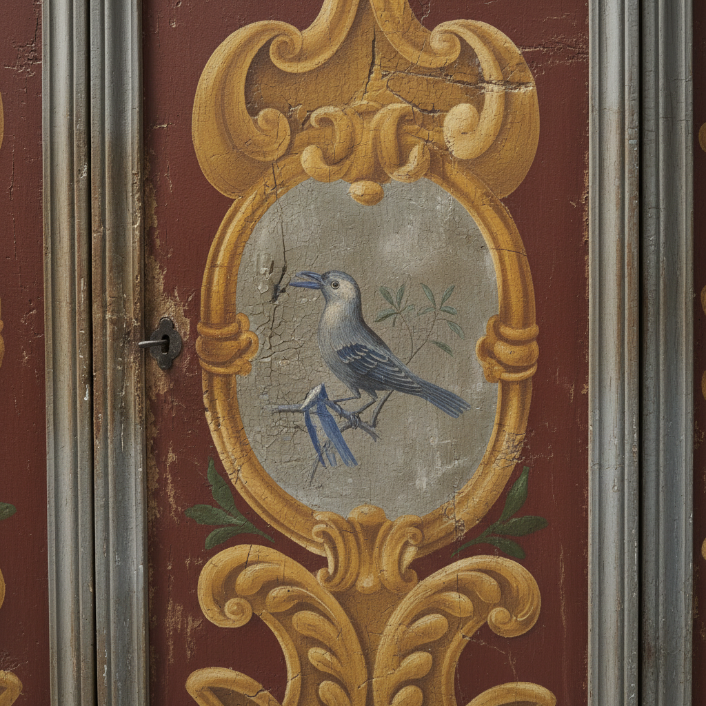 Antique Painted Armoire, Italy