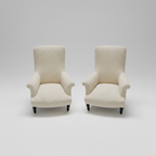 Pair of Upholstered Slipper Chairs, 1900's