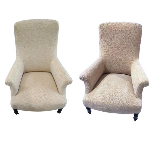 Pair of Upholstered Slipper Chairs, 1900's