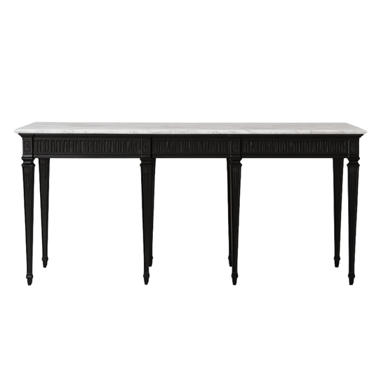 English Ebonised Console Table with Marble Top c. 1900