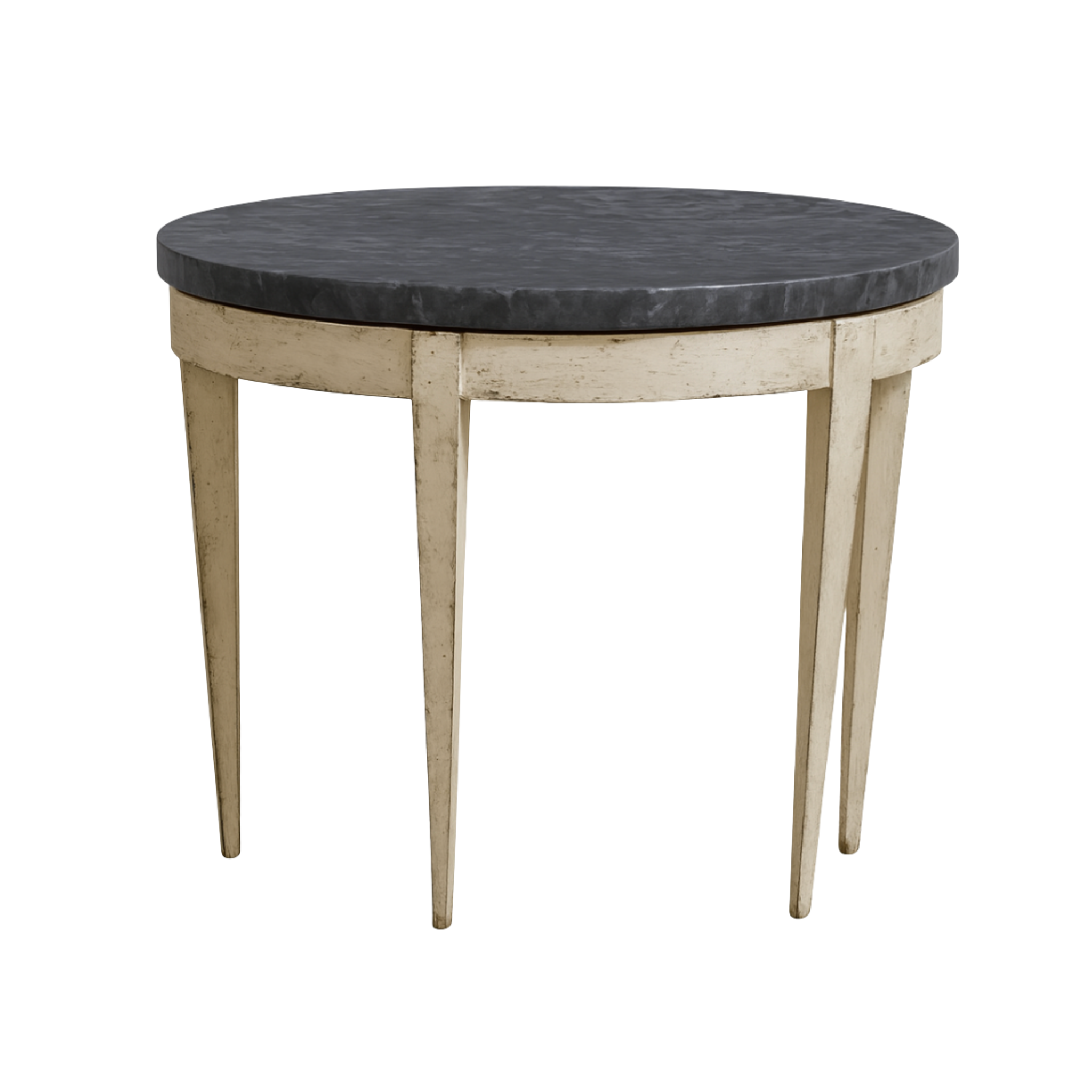 Painted Italian Center Table with Black Marble Top