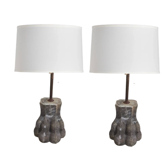 Pair of Concrete Lamps,  1890