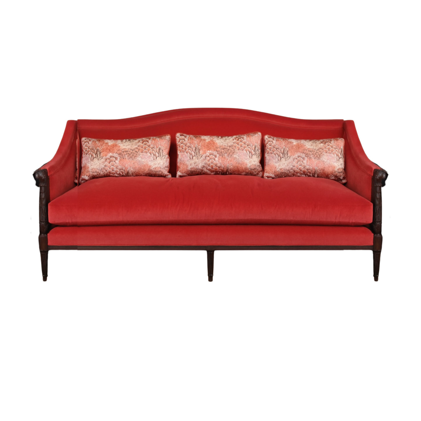 Tomato Red Velvet Sofa