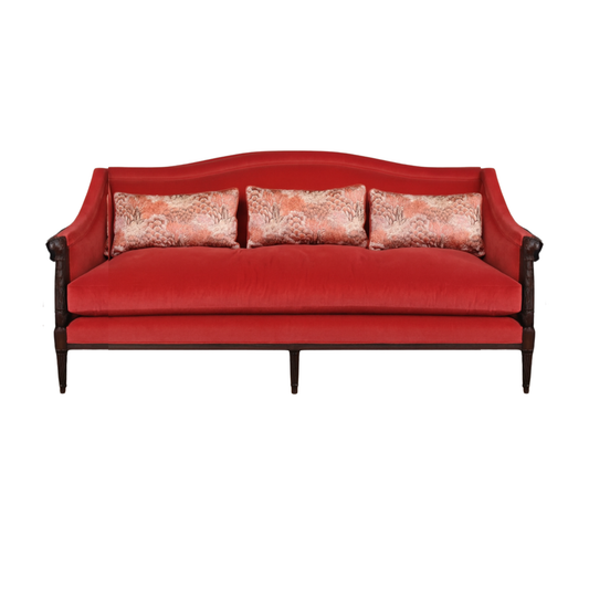 Tomato Red Velvet Sofa
