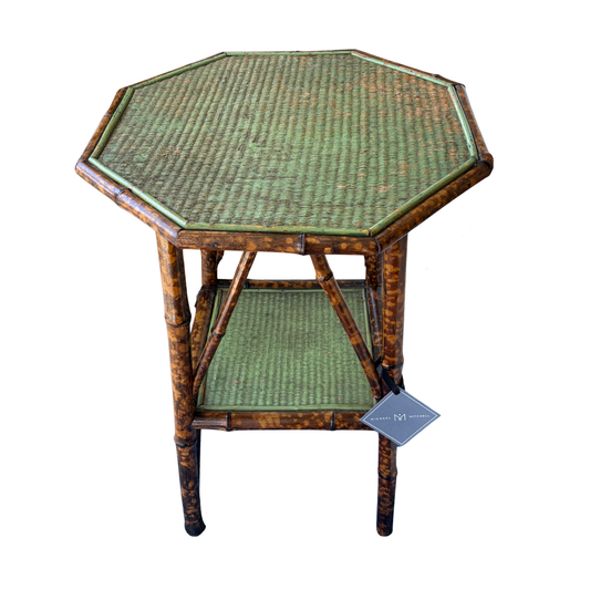 Green Wicker Table, 1920's
