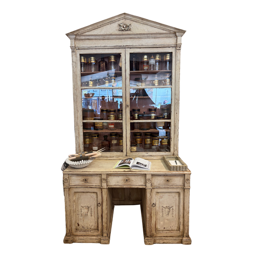 Italian Painted Desk Cabinet