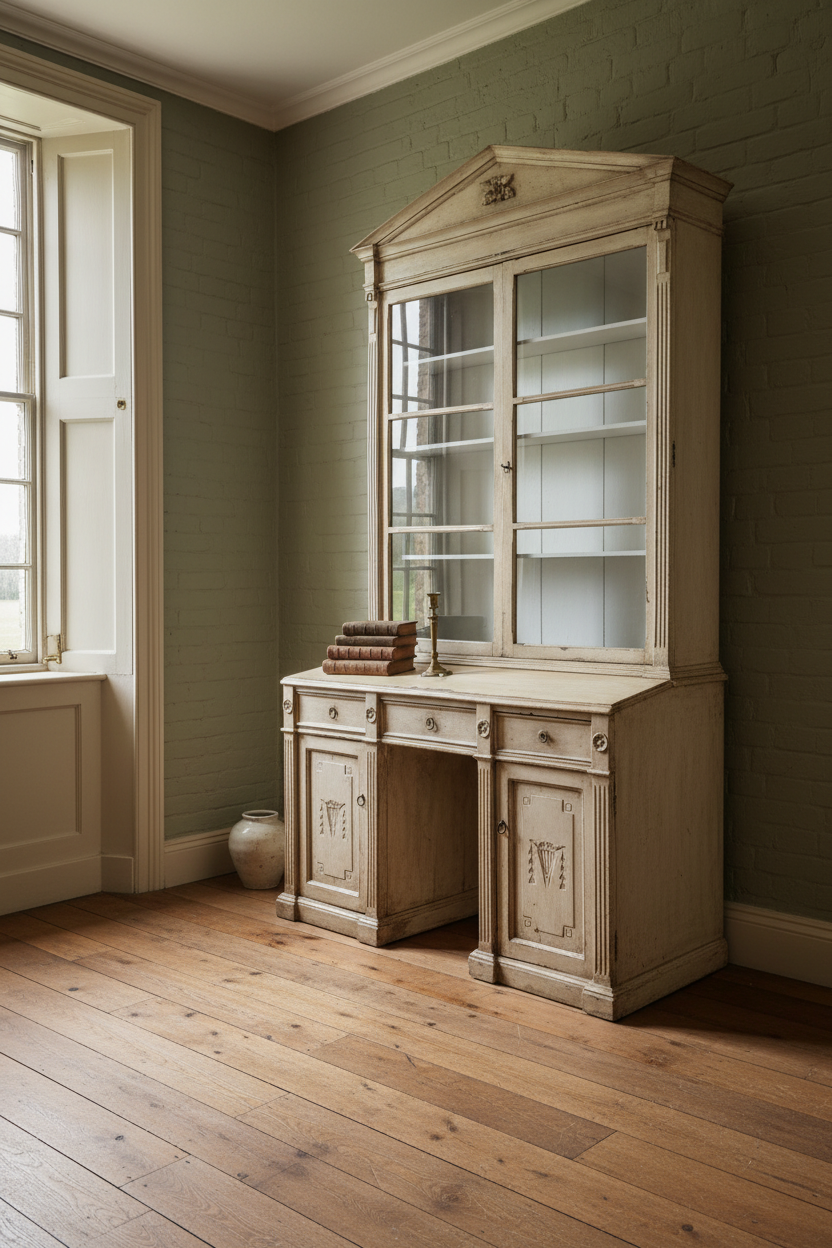Italian Painted Desk Cabinet
