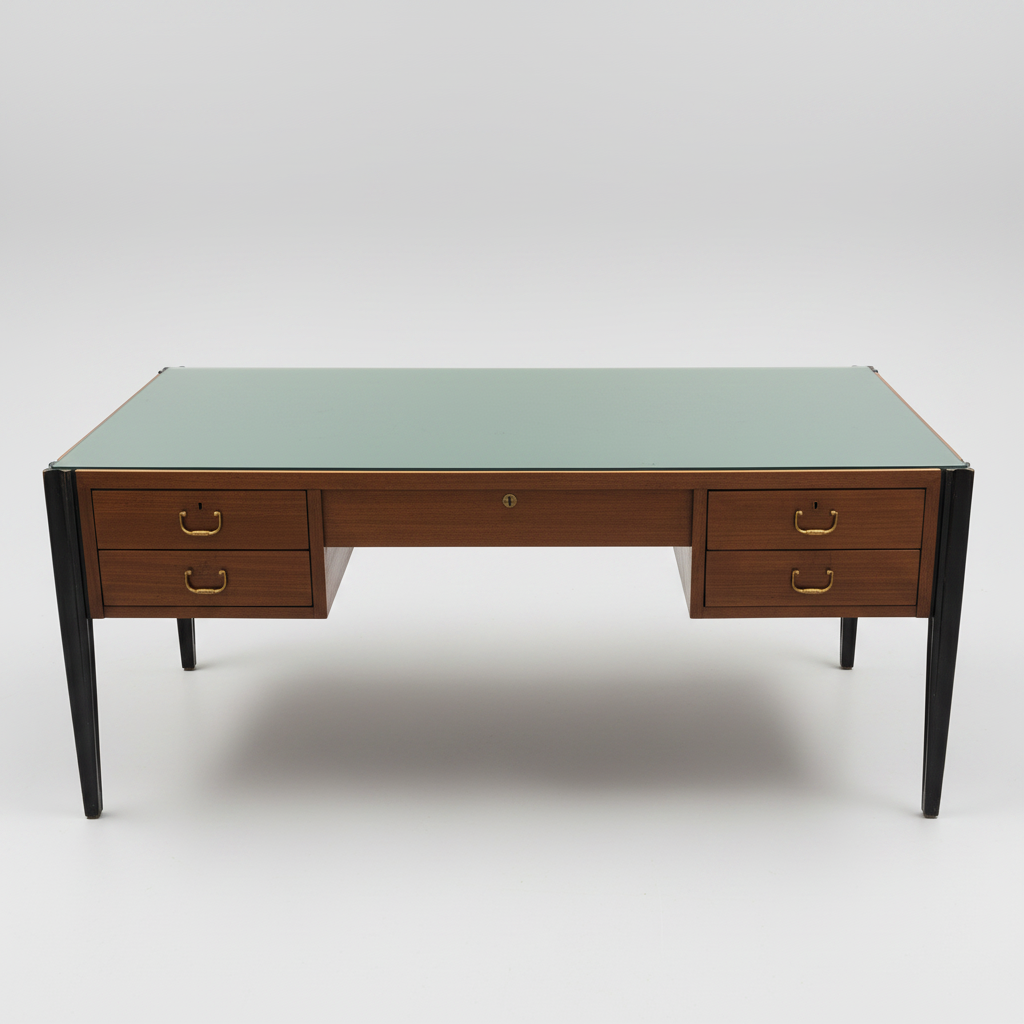 Antique Italian Glass Top Desk