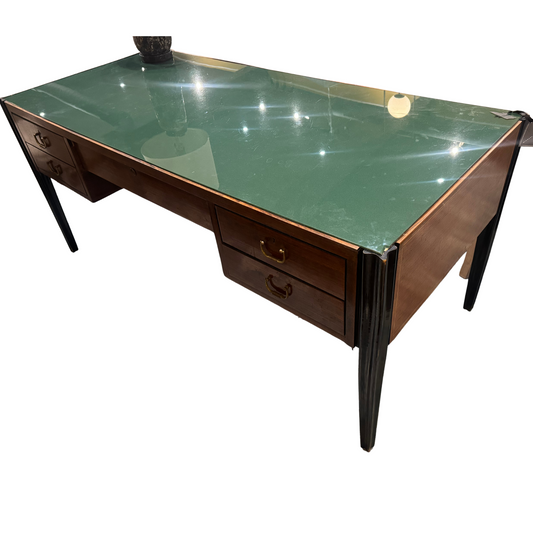 Antique Italian Glass Top Desk