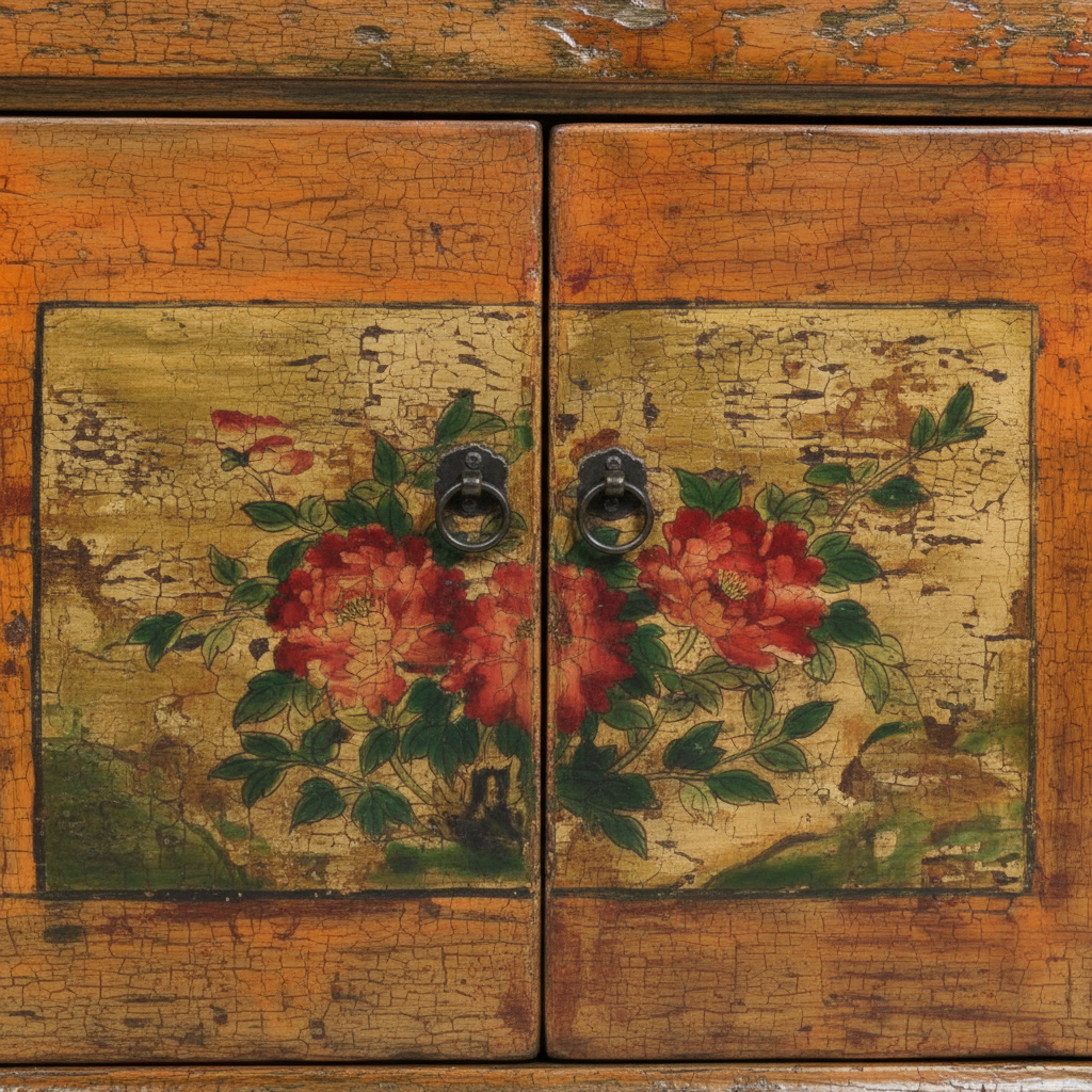 Floral Orange Console
