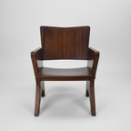 1940's Geometric Wooden Chairs, Pair