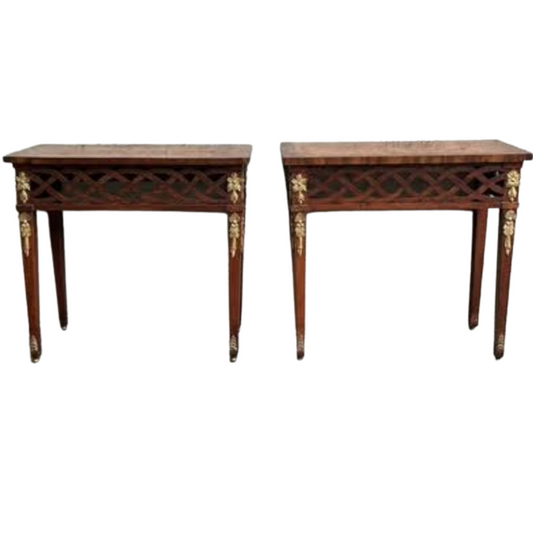 Northern Italian Walnut Console with Gilt Accents