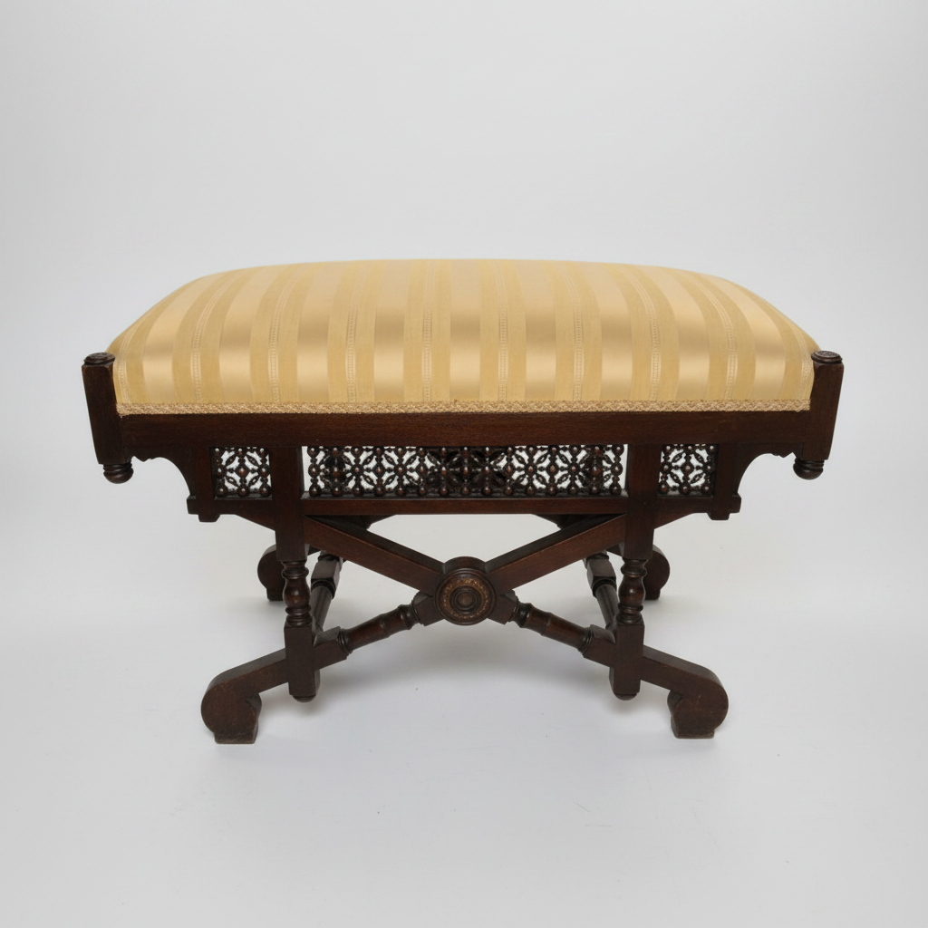 Northern Italian Yellow Upholstered Bench