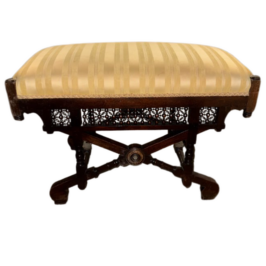Northern Italian Yellow Upholstered Bench