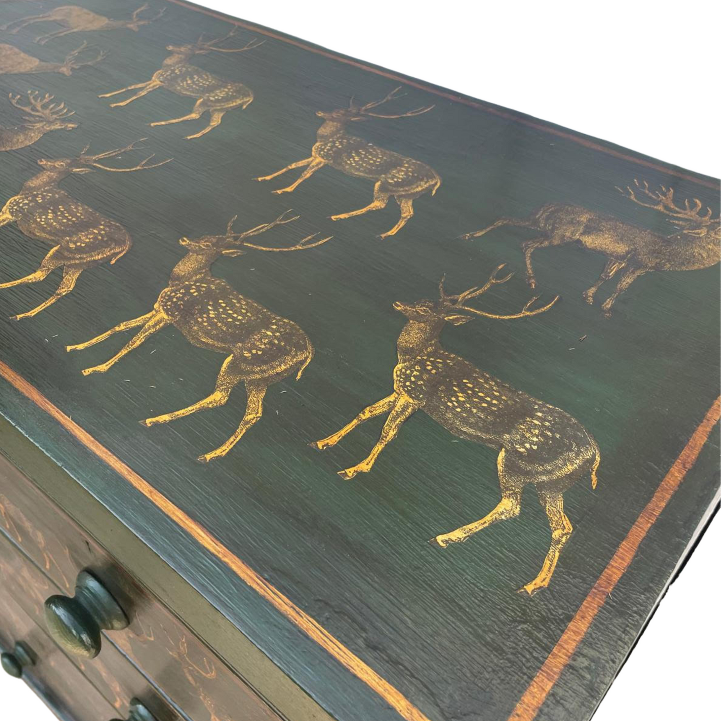 Chest of Drawers with Decoupage Deer Motif