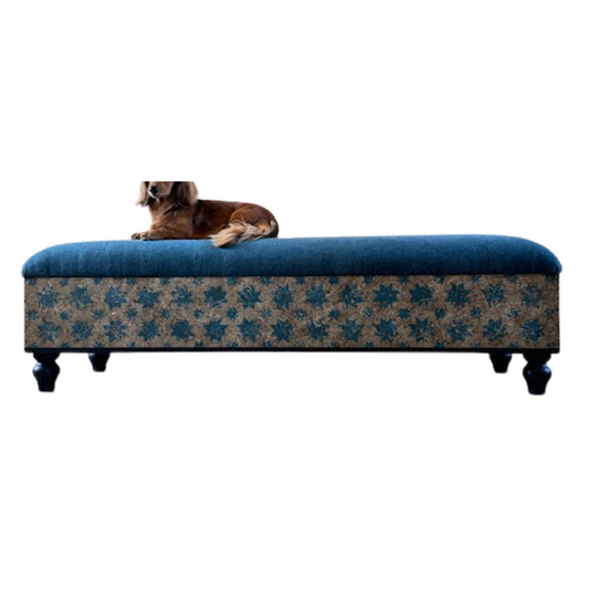Rectangular Blue Ottoman