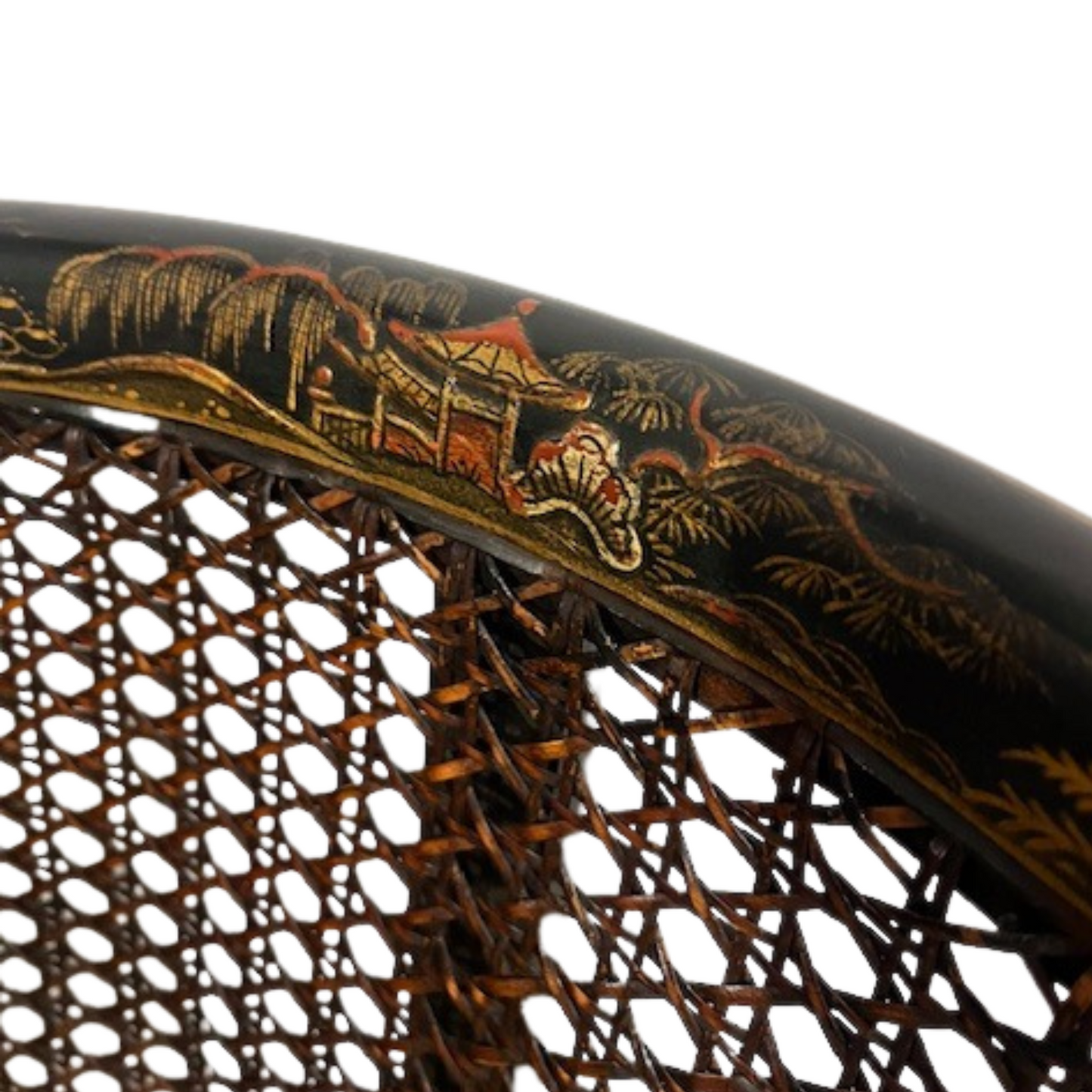 Ebonised Chair with Painted Scene