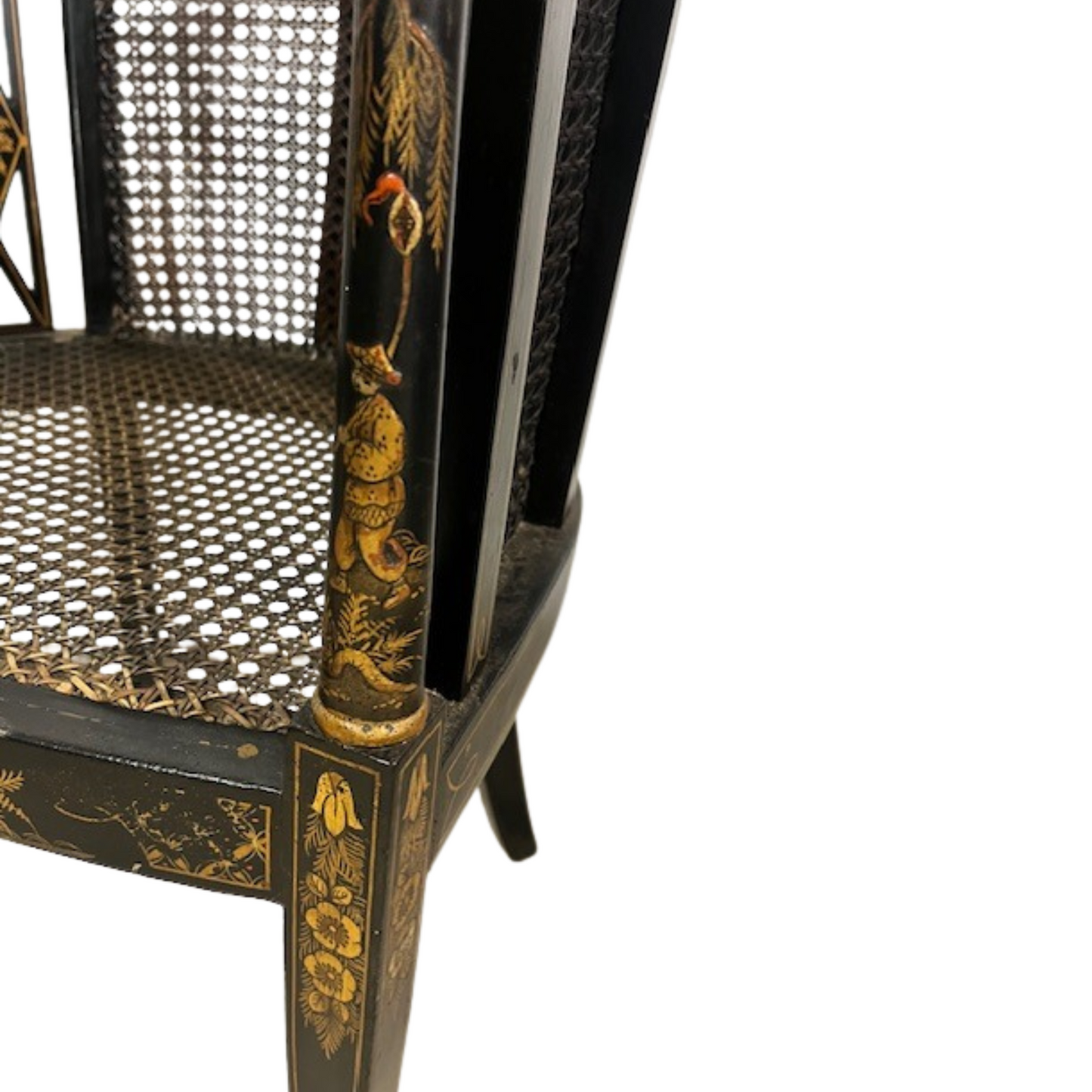 Ebonised Chair with Painted Scene