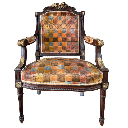 Antique Pair of Checkered Chairs