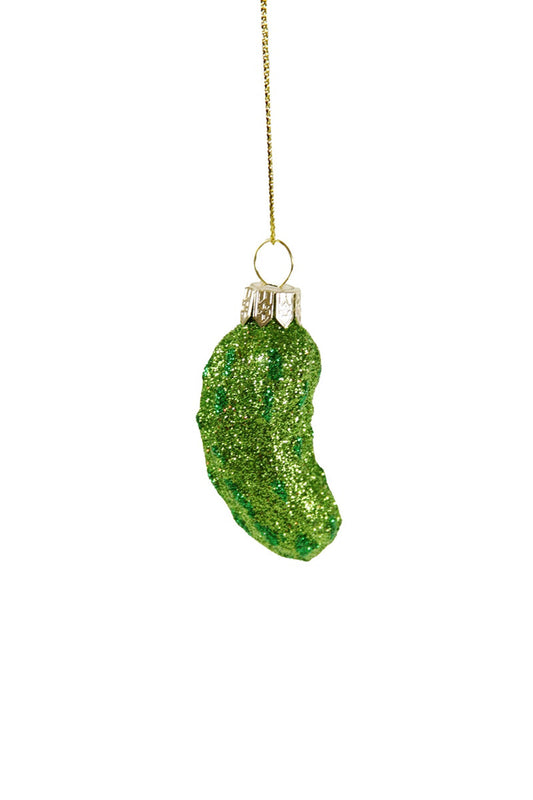 Tiny Glass Glitter Pickle Ornament