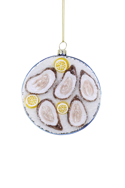 Glass Oysters on Ice Ornament