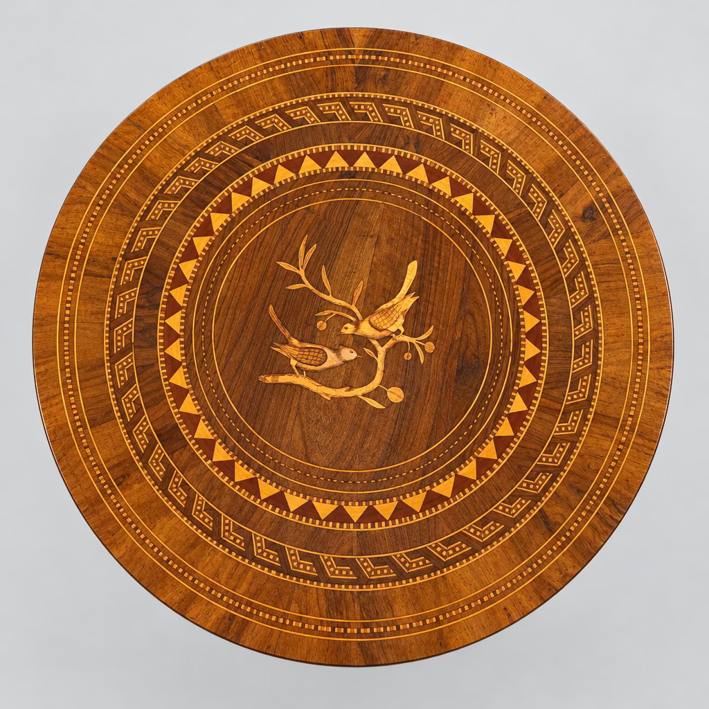 Tripod Table with Marquetry of Birds