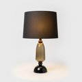 Pair of Murano Glass Tan and Black Lamps with Black and Gold Shades
